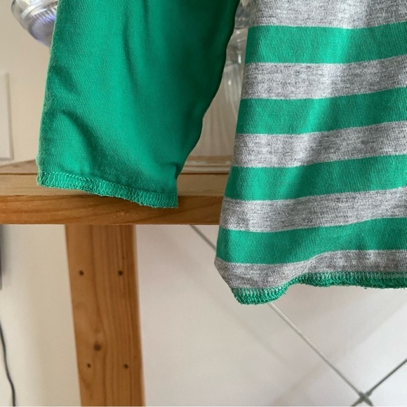 Mini Boden Green Snail Race Stripe Reversible Long Sleeve Shirt - Picture 14 of 15